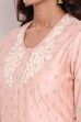 Peach Cotton Silk Straight Kurta Palazzo Suit Set image number 1