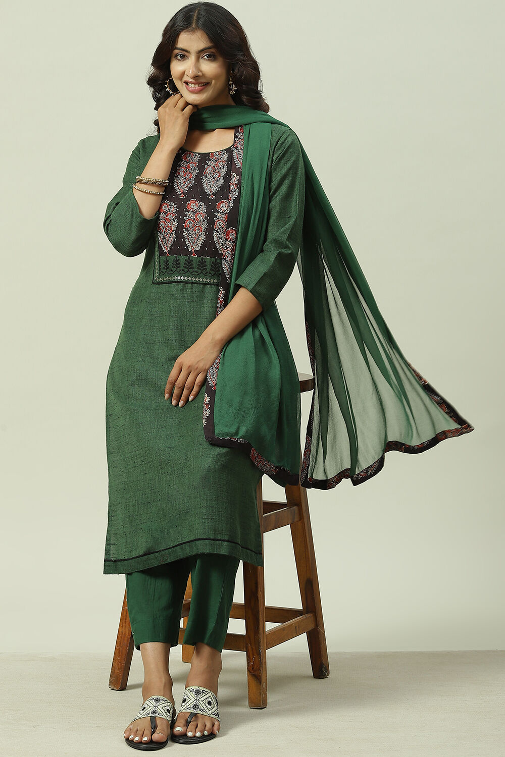Maroon Chanderi Machine Embroidered Unstitched Suit Set image number 7