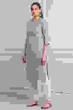 Lilac Poly Cotton Straight Kurta Pants Set image number 3