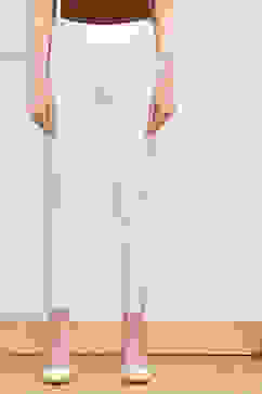 Off White Nylon Skinny Leggings image number 4