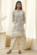 Off-White Cotton Straight Printed Kurta Set image number 0