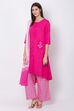 Fuschia Relaxed Kurta Palazzo Suit Set image number 2