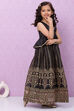 Plum Art Silk Flared Lehenga image number 6
