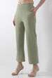 White Solid Wide Leg Pants image number 2