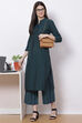 Olive Green Cotton Fusion Wear Set image number 4