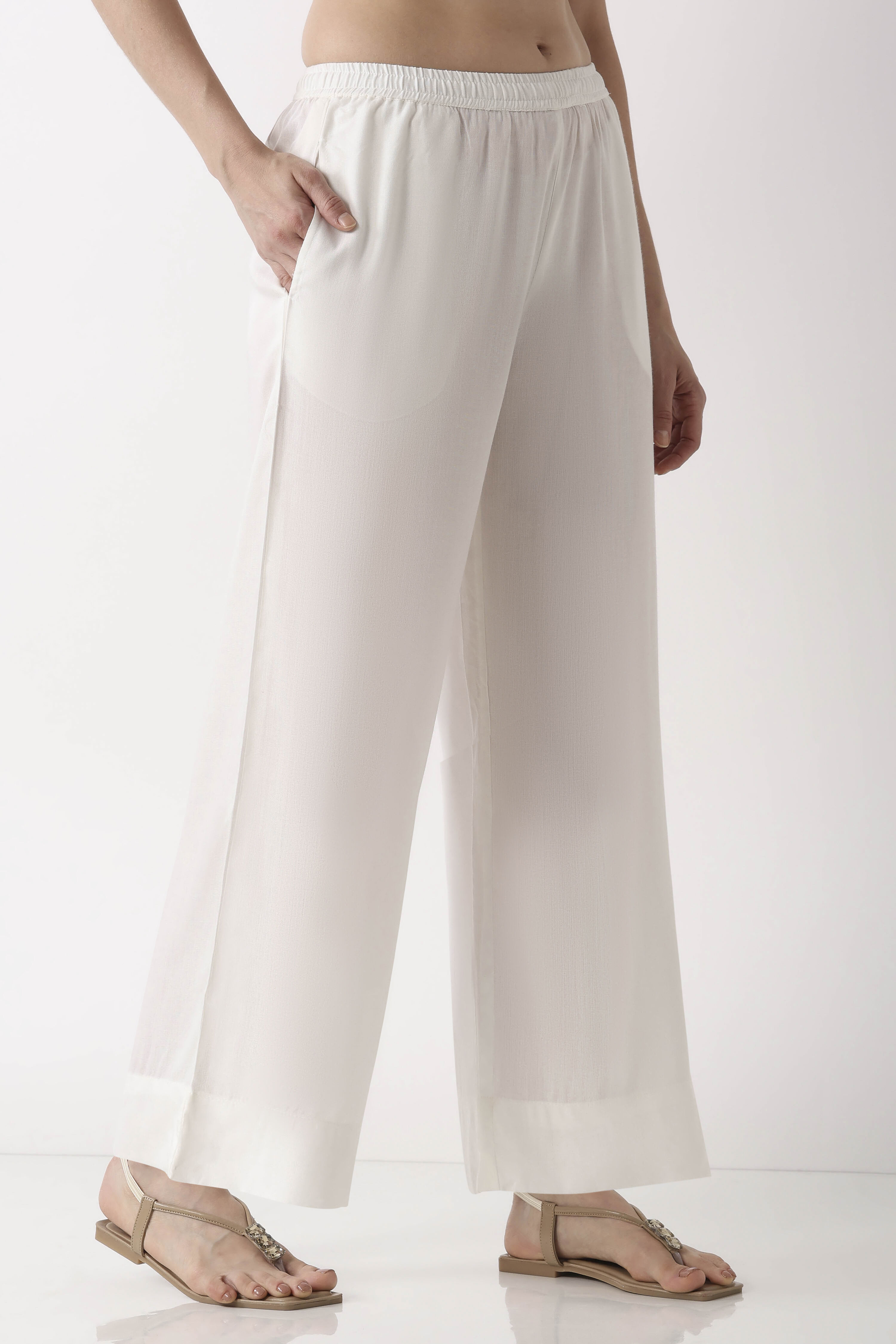 Black Rayon Palazzo image number 3