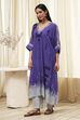 Blue Printed Kaftan-Style Kurta Set image number 3