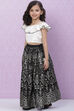 White And Pink Art Silk Flared Lehenga image number 2