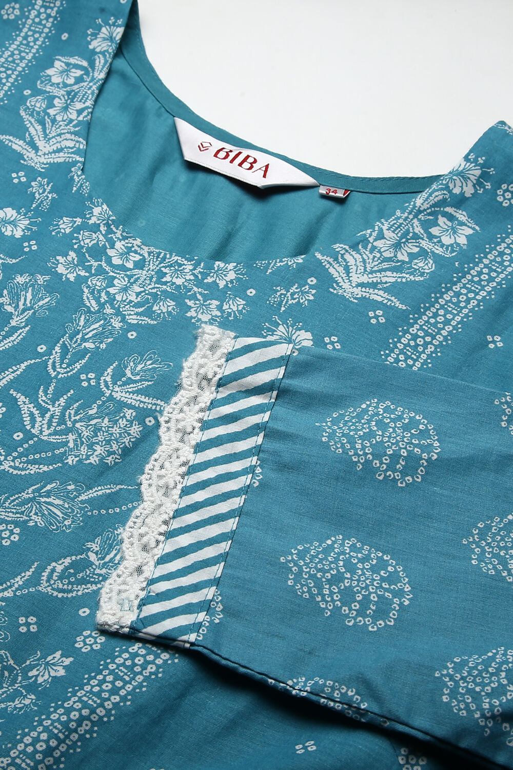 Coral Cotton Anarkali Kurta Churidar Suit Set image number 1