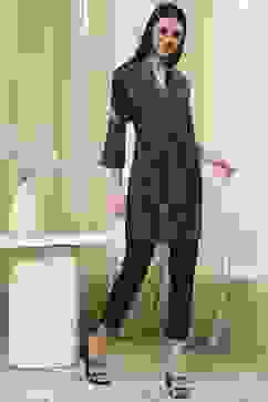 Indigo Blue Pleated Straight Short Kurta image number 4