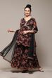 Black Floral Printed Flared Kurti & Garara Suit Set image number 7