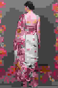 Rohit Bal Off White Cotton Silk Printed Saree image number 4