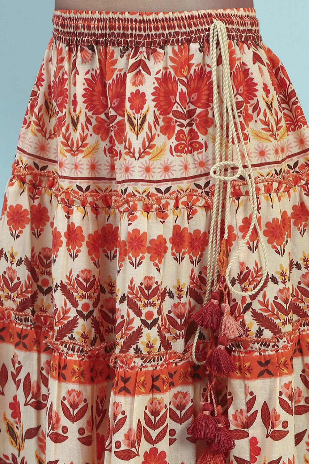 Multi-Colored Cotton Lehenga Set image number 2