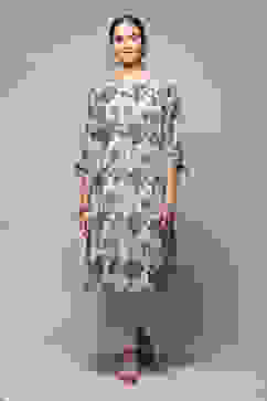 Charcoal Cotton Straight Kurta Regular Pant Suit Set image number 6