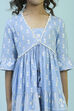 Powder Blue Cotton Tiered Kurta Set image number 1