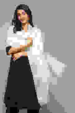 Off White Cotton Blend Dupatta image number 1