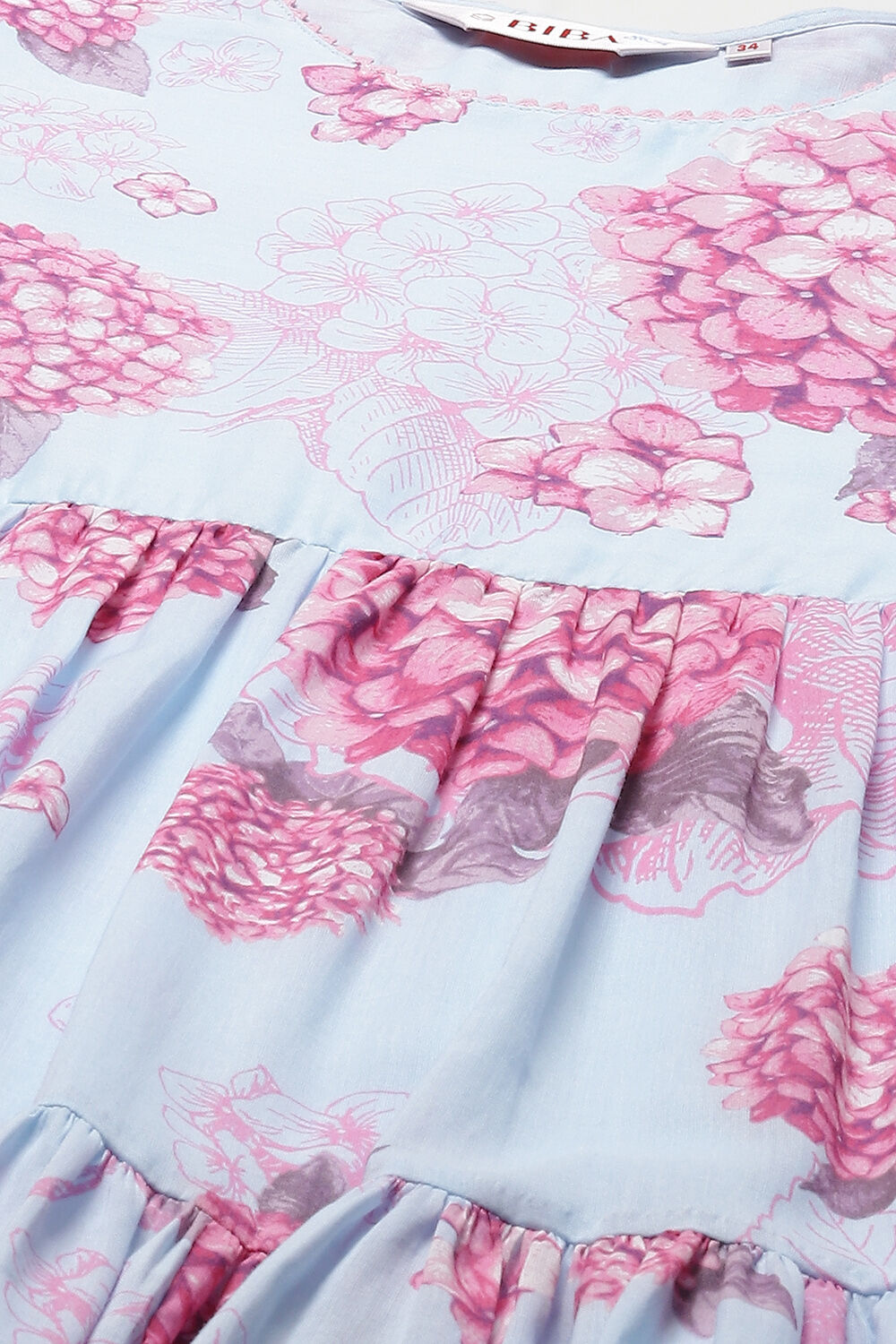 White & Blue Cotton Anarkali Kurta Churidar Suit Set image number 1