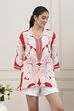 Red & White Floral Printed Straight Kurti image number 5
