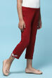 Fuchsia Cotton Lycra Regular Fit Capri image number 3