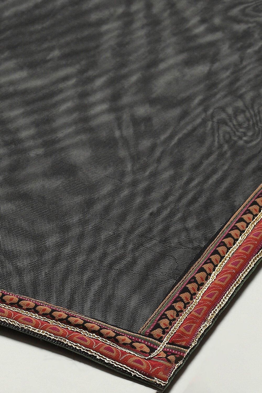 Black Floral Printed Flared Kurti & Garara Suit Set image number 3