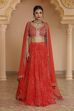 Red Chanderi Digital Printed Lehenga Set image number 1