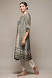 Ivory Viscose A Line Kurta image number 2