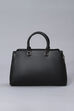 Black PU Solid Structured Handheld Bag image number 2