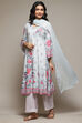 Steel Blue Rayon Straight Kurta Palazzo Suit Set