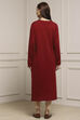 Berry Acrylic Straight Yarndyed Kurta image number 3
