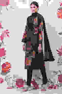 Rohit Bal Indigo Cotton Silk Straight Printed Suit Set image number 5