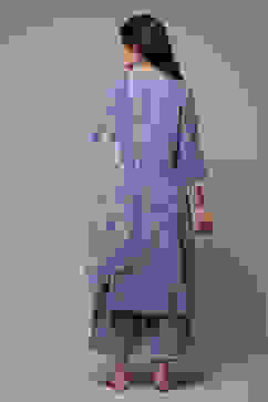 Sky Blue Cotton Straight Yarndyed 3 Piece Set image number 2