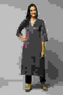 Oil Pink Straight Printed Kurta image number 1