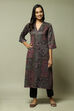 Oil Pink Straight Printed Kurta image number 1