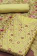 Teal Cotton Printed Embroidered Unstitched Suit Set image number 1