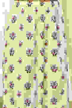 Beige Pure Cotton Printed Straight Suit Set image number 2