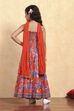 Light Pink Viscose Rayon Flared Printed Lehenga Set image number 4