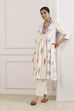 Off White Cotton Geometric Printed A-Line Kurta image number 5