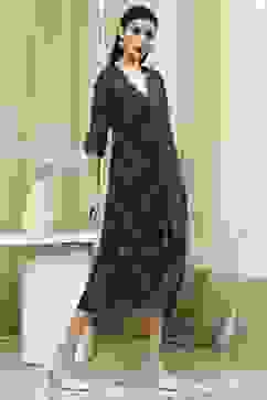 Blue Georgette Printed Asymmetric Dress image number 4