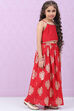 Red Art Silk Lehenga Set image number 5