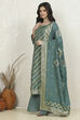 Pink Cotton Printed Embroidered Unstitched Suit Set image number 4