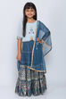 Blue Poly Cotton Lehenga Set image number 0