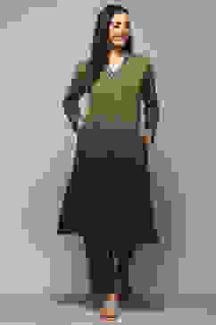 Teal Green Polyester Straight Yarndyed 2 Piece Set image number 0