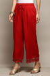 Black Rayon Regular Solid Palazzo image number 2