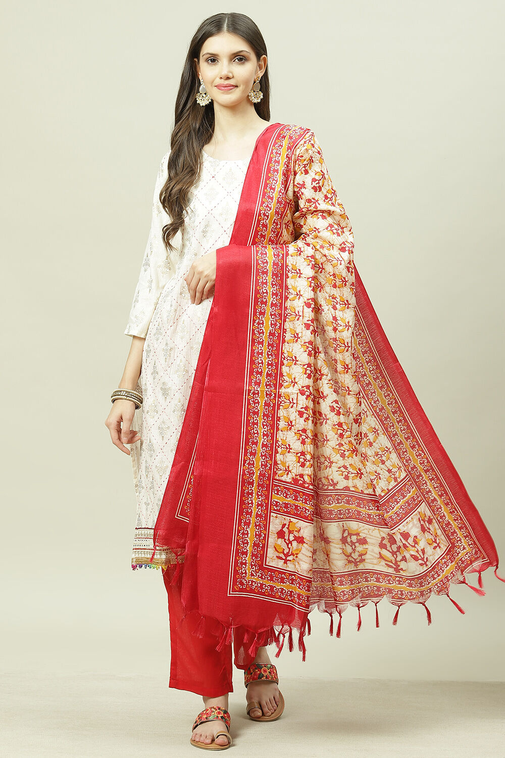 Maroon Cotton Machine Embroidered Unstitched Suit Set image number 7