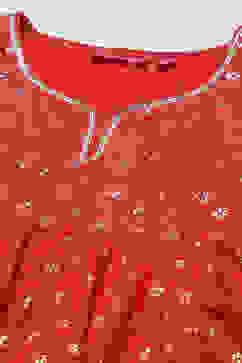 Red Cotton Anarkali Kurta Churidar Suit Set image number 6