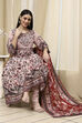 Beige Cotton Printed Anarkali Suit Set image number 7