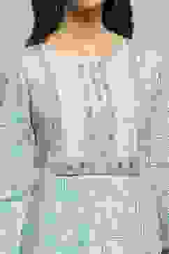 Aqua Blue Rayon Printed Kurti image number 1