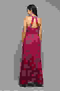 Cherry Red LIVA Flared Printed Dress image number 3