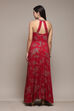 Cherry Red LIVA Flared Printed Dress image number 3