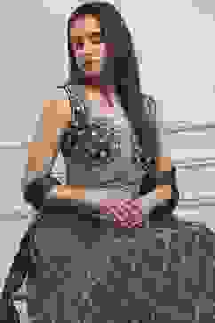 Teal Cotton Blend Dyed Lehenga Set image number 0